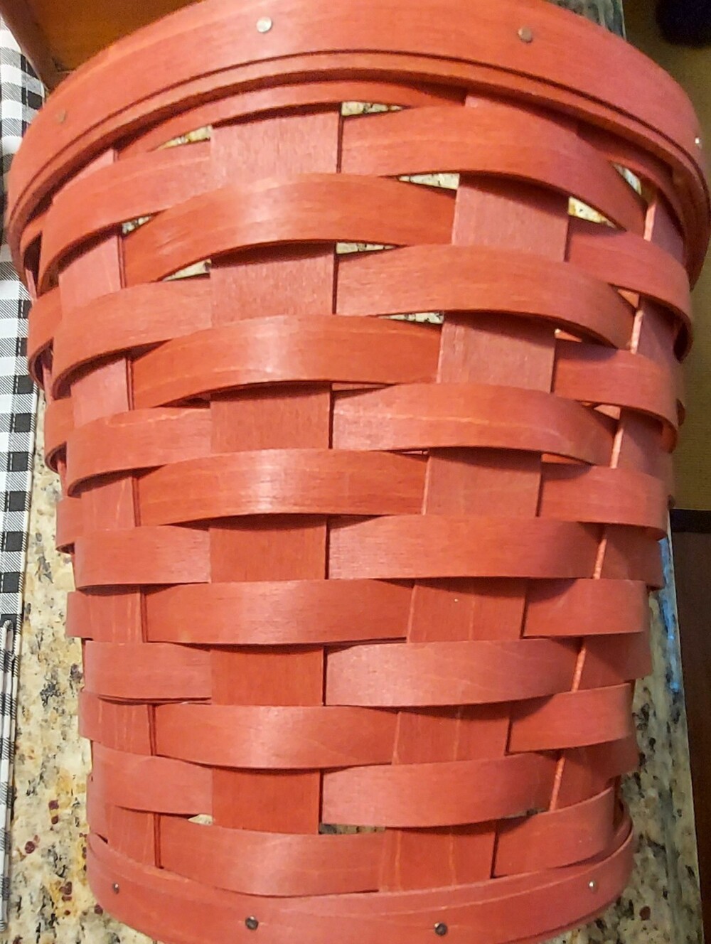 Longaberger Red Planter Sleeve Woven Accent Basket - 8" @ Top & 6" @ Bottom